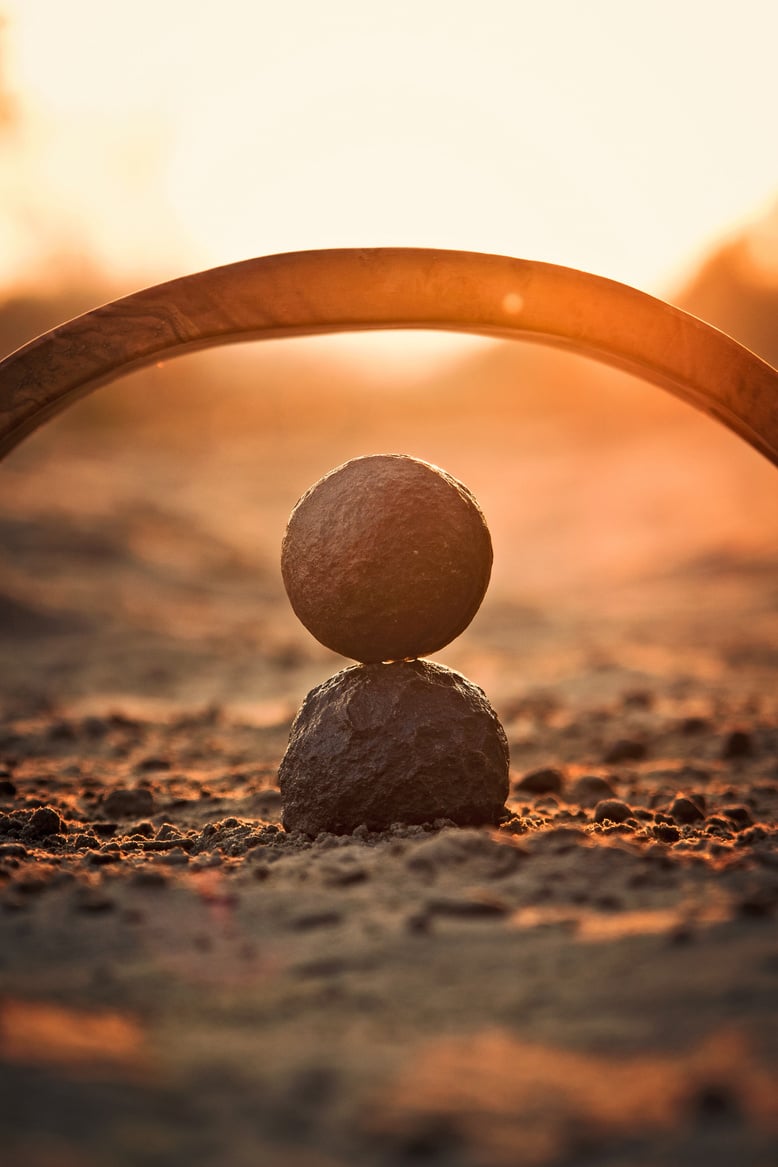 Balanced Rocks in Nature Background